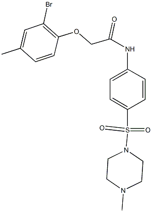 2-(2-bromo-4-methylphenoxy)-N-{4-[(4-methyl-1-piperazinyl)sulfonyl]phenyl}acetamide Struktur