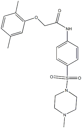 2-(2,5-dimethylphenoxy)-N-{4-[(4-methyl-1-piperazinyl)sulfonyl]phenyl}acetamide Struktur