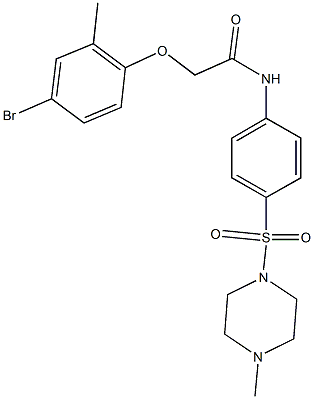 2-(4-bromo-2-methylphenoxy)-N-{4-[(4-methyl-1-piperazinyl)sulfonyl]phenyl}acetamide Struktur