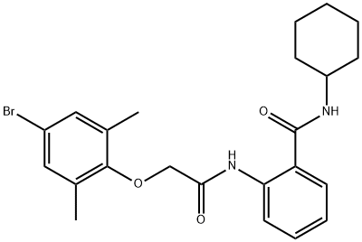 2-{[(4-bromo-2,6-dimethylphenoxy)acetyl]amino}-N-cyclohexylbenzamide Struktur