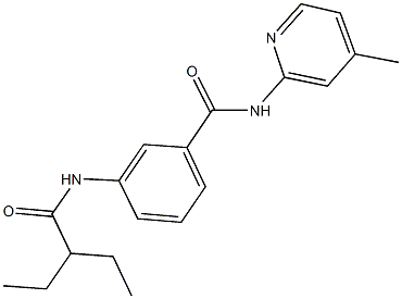 3-[(2-ethylbutanoyl)amino]-N-(4-methyl-2-pyridinyl)benzamide Struktur