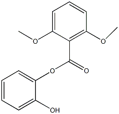 2-hydroxyphenyl 2,6-dimethoxybenzoate Struktur