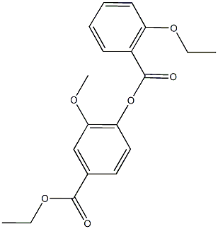 ethyl 4-[(2-ethoxybenzoyl)oxy]-3-methoxybenzoate Struktur