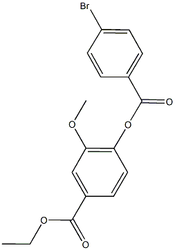 ethyl 4-[(4-bromobenzoyl)oxy]-3-methoxybenzoate Struktur