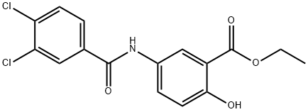 ethyl 5-[(3,4-dichlorobenzoyl)amino]-2-hydroxybenzoate Struktur