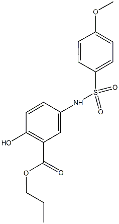 propyl 2-hydroxy-5-{[(4-methoxyphenyl)sulfonyl]amino}benzoate Struktur