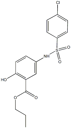 propyl 5-{[(4-chlorophenyl)sulfonyl]amino}-2-hydroxybenzoate Struktur