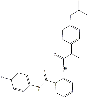 N-(4-fluorophenyl)-2-{[2-(4-isobutylphenyl)propanoyl]amino}benzamide Struktur