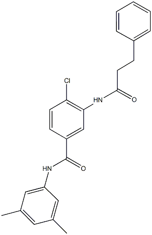 4-chloro-N-(3,5-dimethylphenyl)-3-[(3-phenylpropanoyl)amino]benzamide Struktur