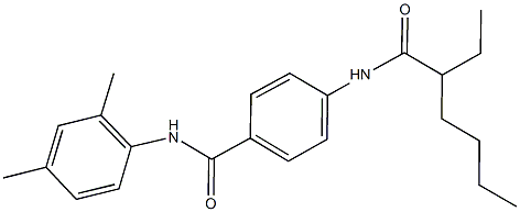 N-(2,4-dimethylphenyl)-4-[(2-ethylhexanoyl)amino]benzamide Struktur