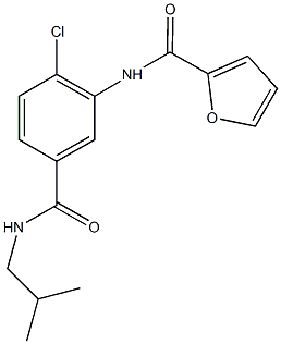 N-{2-chloro-5-[(isobutylamino)carbonyl]phenyl}-2-furamide Struktur