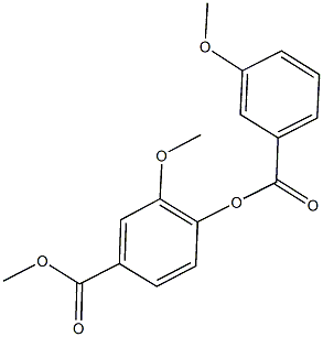 methyl 3-methoxy-4-[(3-methoxybenzoyl)oxy]benzoate Struktur