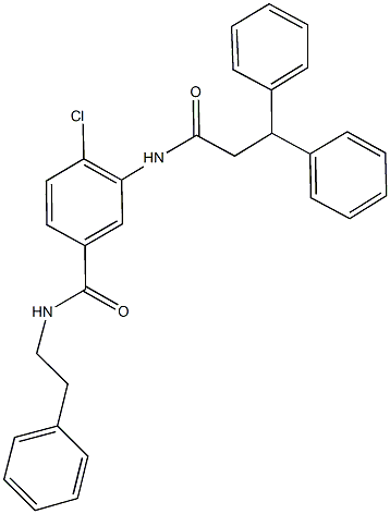 4-chloro-3-[(3,3-diphenylpropanoyl)amino]-N-(2-phenylethyl)benzamide Struktur