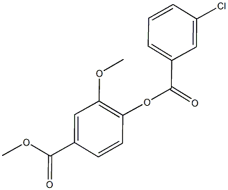 methyl 4-[(3-chlorobenzoyl)oxy]-3-methoxybenzoate Struktur