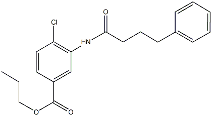 propyl 4-chloro-3-[(4-phenylbutanoyl)amino]benzoate Struktur