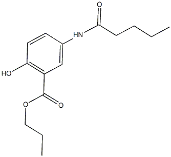 propyl 2-hydroxy-5-(pentanoylamino)benzoate Struktur