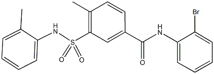 N-(2-bromophenyl)-4-methyl-3-(2-toluidinosulfonyl)benzamide Struktur