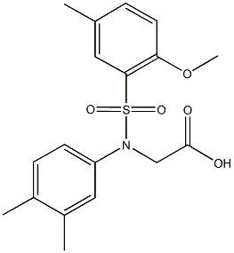 {[(2-methoxy-5-methylphenyl)sulfonyl]-3,4-dimethylanilino}acetic acid Struktur