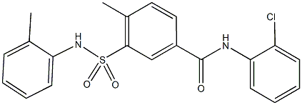 N-(2-chlorophenyl)-4-methyl-3-(2-toluidinosulfonyl)benzamide Struktur