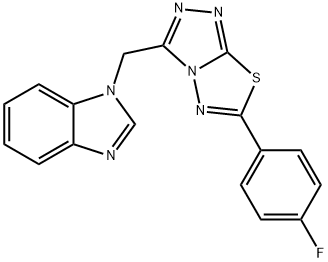 1-{[6-(4-fluorophenyl)[1,2,4]triazolo[3,4-b][1,3,4]thiadiazol-3-yl]methyl}-1H-benzimidazole Struktur