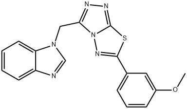 3-[3-(1H-benzimidazol-1-ylmethyl)[1,2,4]triazolo[3,4-b][1,3,4]thiadiazol-6-yl]phenyl methyl ether Struktur