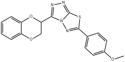 4-[3-(2,3-dihydro-1,4-benzodioxin-2-yl)[1,2,4]triazolo[3,4-b][1,3,4]thiadiazol-6-yl]phenyl methyl ether Struktur