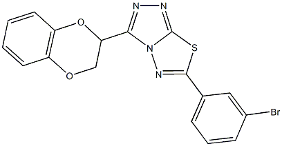 6-(3-bromophenyl)-3-(2,3-dihydro-1,4-benzodioxin-2-yl)[1,2,4]triazolo[3,4-b][1,3,4]thiadiazole Struktur