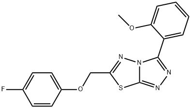 6-[(4-fluorophenoxy)methyl]-3-(2-methoxyphenyl)[1,2,4]triazolo[3,4-b][1,3,4]thiadiazole Struktur