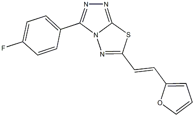 3-(4-fluorophenyl)-6-[2-(2-furyl)vinyl][1,2,4]triazolo[3,4-b][1,3,4]thiadiazole Struktur