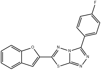 6-(1-benzofuran-2-yl)-3-(4-fluorophenyl)[1,2,4]triazolo[3,4-b][1,3,4]thiadiazole Struktur