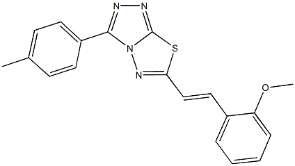 6-[2-(2-methoxyphenyl)vinyl]-3-(4-methylphenyl)[1,2,4]triazolo[3,4-b][1,3,4]thiadiazole Struktur