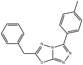 6-benzyl-3-(4-methylphenyl)[1,2,4]triazolo[3,4-b][1,3,4]thiadiazole Struktur