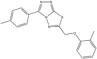 6-[(2-methylphenoxy)methyl]-3-(4-methylphenyl)[1,2,4]triazolo[3,4-b][1,3,4]thiadiazole Struktur