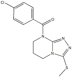 8-(4-chlorobenzoyl)-5,6,7,8-tetrahydro[1,2,4]triazolo[4,3-a]pyrimidin-3-yl methyl sulfide Struktur