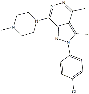 2-(4-chlorophenyl)-3,4-dimethyl-7-(4-methyl-1-piperazinyl)-2H-pyrazolo[3,4-d]pyridazine Struktur