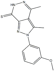 2-(3-methoxyphenyl)-3,4-dimethyl-2,6-dihydro-7H-pyrazolo[3,4-d]pyridazine-7-thione Struktur