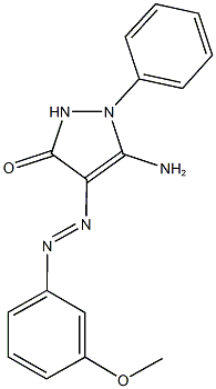 5-amino-4-[(3-methoxyphenyl)diazenyl]-1-phenyl-1,2-dihydro-3H-pyrazol-3-one Struktur