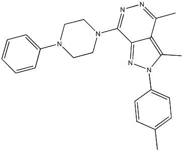 3,4-dimethyl-2-(4-methylphenyl)-7-(4-phenyl-1-piperazinyl)-2H-pyrazolo[3,4-d]pyridazine Struktur