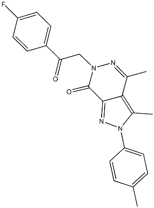 6-[2-(4-fluorophenyl)-2-oxoethyl]-3,4-dimethyl-2-(4-methylphenyl)-2,6-dihydro-7H-pyrazolo[3,4-d]pyridazin-7-one Struktur