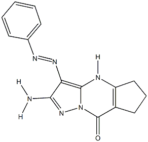 2-amino-3-(phenyldiazenyl)-4,5,6,7-tetrahydro-8H-cyclopenta[d]pyrazolo[1,5-a]pyrimidin-8-one Struktur