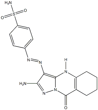 4-[(2-amino-9-oxo-4,5,6,7,8,9-hexahydropyrazolo[5,1-b]quinazolin-3-yl)diazenyl]benzenesulfonamide Struktur