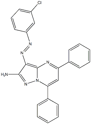 3-[(3-chlorophenyl)diazenyl]-5,7-diphenylpyrazolo[1,5-a]pyrimidin-2-amine Struktur