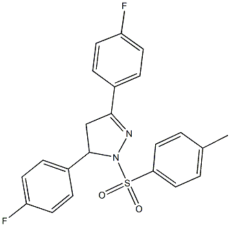 3,5-bis(4-fluorophenyl)-1-[(4-methylphenyl)sulfonyl]-4,5-dihydro-1H-pyrazole Struktur