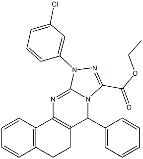 ethyl 11-(3-chlorophenyl)-7-phenyl-5,6,7,11-tetrahydrobenzo[h][1,2,4]triazolo[3,4-b]quinazoline-9-carboxylate Struktur