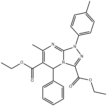 diethyl 7-methyl-1-(4-methylphenyl)-5-phenyl-1,5-dihydro[1,2,4]triazolo[4,3-a]pyrimidine-3,6-dicarboxylate Struktur