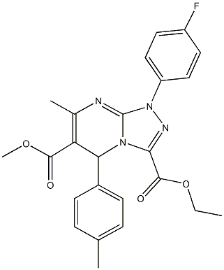 3-ethyl 6-methyl 1-(4-fluorophenyl)-7-methyl-5-(4-methylphenyl)-1,5-dihydro[1,2,4]triazolo[4,3-a]pyrimidine-3,6-dicarboxylate Struktur