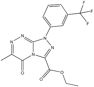 ethyl 6-methyl-5-oxo-1-[3-(trifluoromethyl)phenyl]-1,5-dihydro[1,2,4]triazolo[3,4-c][1,2,4]triazine-3-carboxylate Struktur