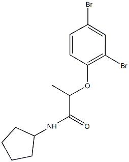 N-cyclopentyl-2-(2,4-dibromophenoxy)propanamide Struktur