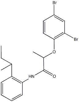 N-(2-sec-butylphenyl)-2-(2,4-dibromophenoxy)propanamide Struktur