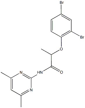 2-(2,4-dibromophenoxy)-N-(4,6-dimethyl-2-pyrimidinyl)propanamide Struktur